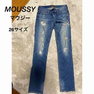 マウジー(moussy)の【MOUSSY】マウジー　ダメージジーンズ　デニム　ジーパン　26サイズ(デニム/ジーンズ)