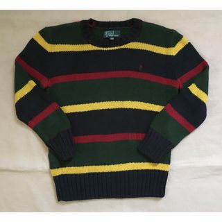 ポロラルフローレン(POLO RALPH LAUREN)の美品 ポロラルフローレン ストライプド コットン セーター 120(ニット)