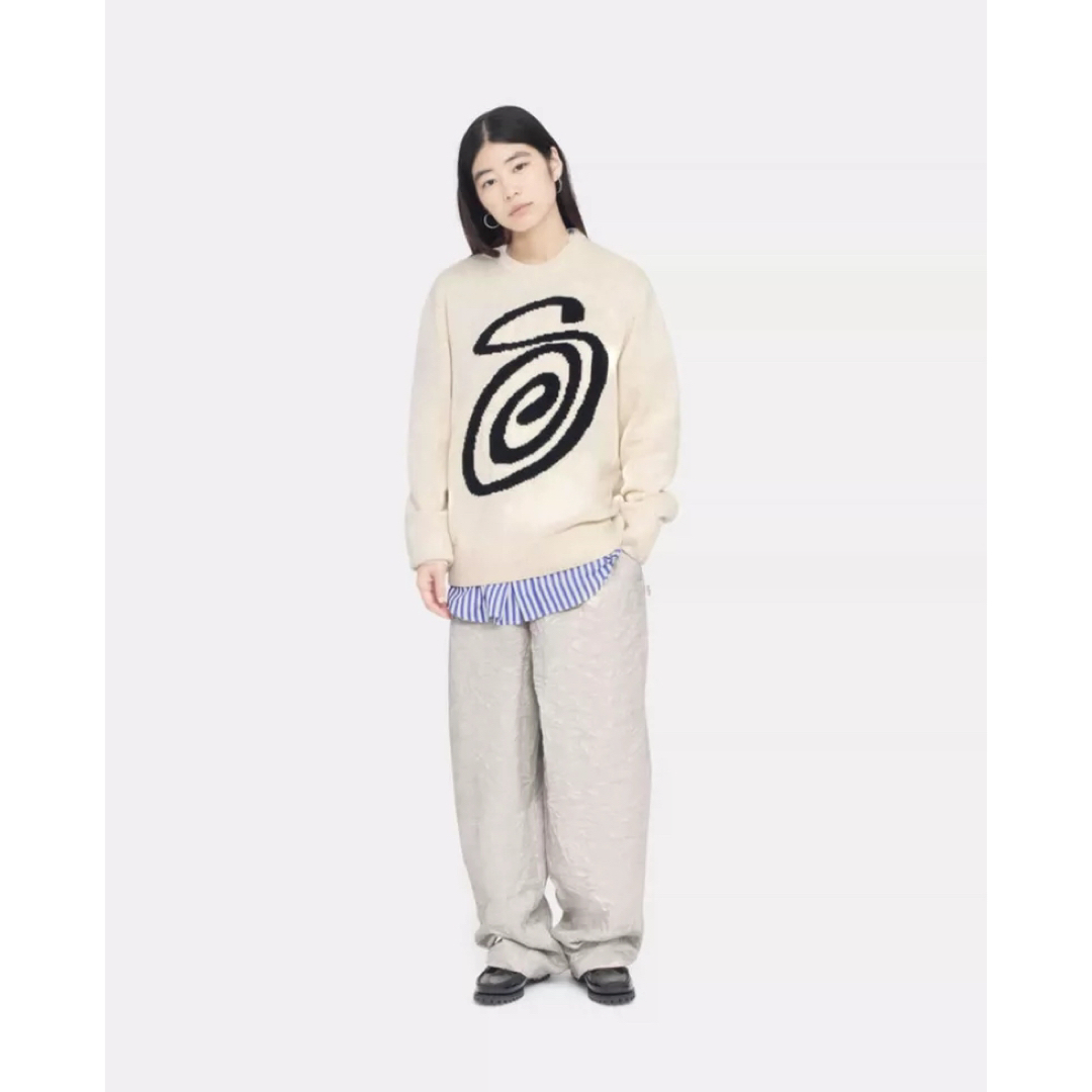 STUSSY Mサイズ ステューシー ニットセーター ブラック×ベージュ