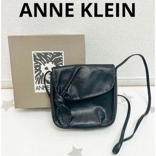 ANNE KLEIN - ANNE KLEIN アンクライン ショルダーバッグ 黒 ブラック 本革 バッグ