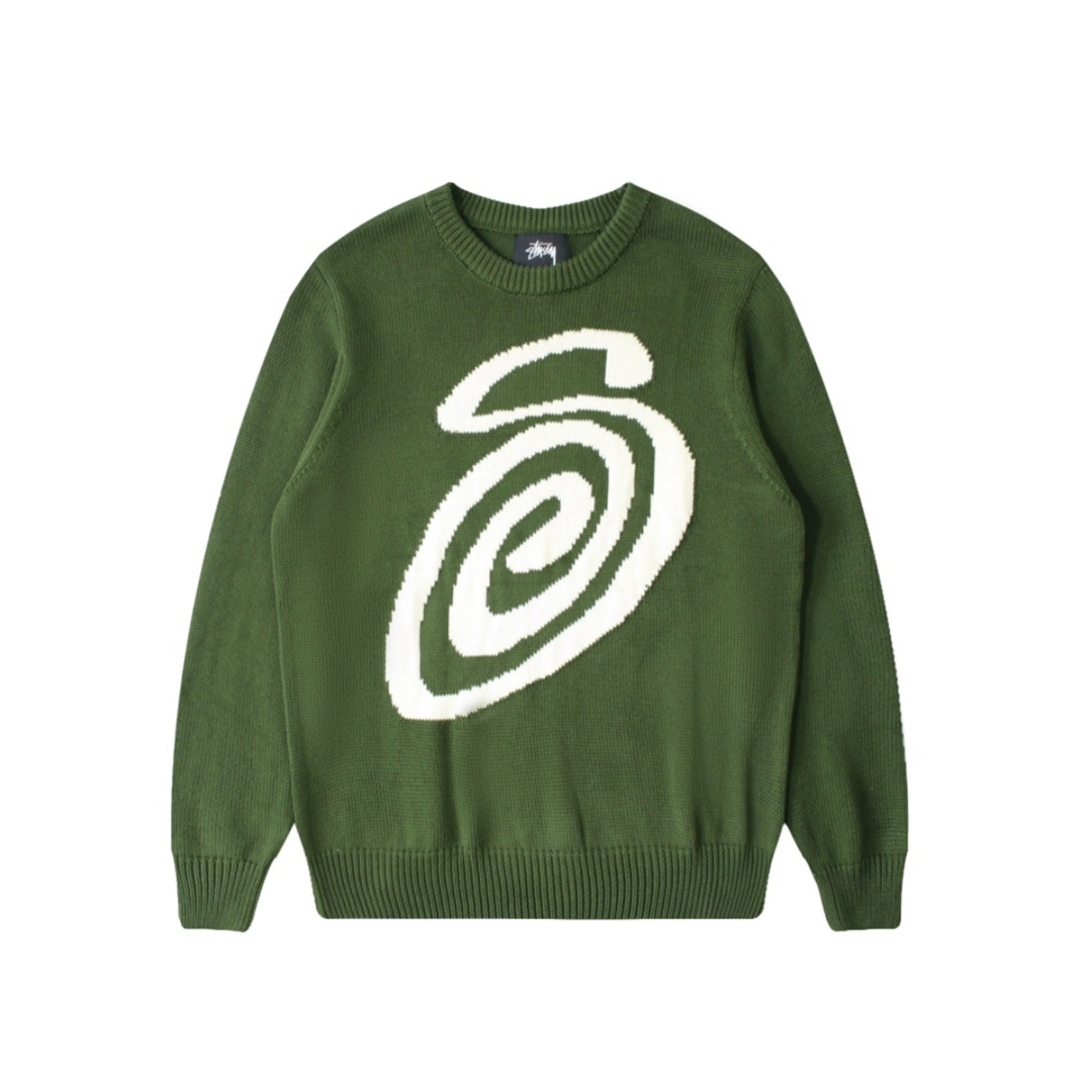 ゆみちゃんのShopSTUSSY Curly Logo  ニットセーター ユニセックス XL米色