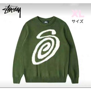 STUSSY Curly Logo  ニットセーター ユニセックス Mっ緑