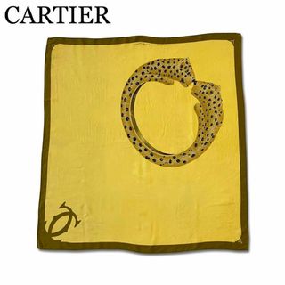 カルティエ(Cartier)のカルティエ パンテール 大判 スカーフ ストール ショール イエロー系(バンダナ/スカーフ)