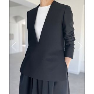 ドゥロワー(Drawer)の美品★シートウキョーshe tokyo Glen Silk Wool サイズ1(Tシャツ(長袖/七分))