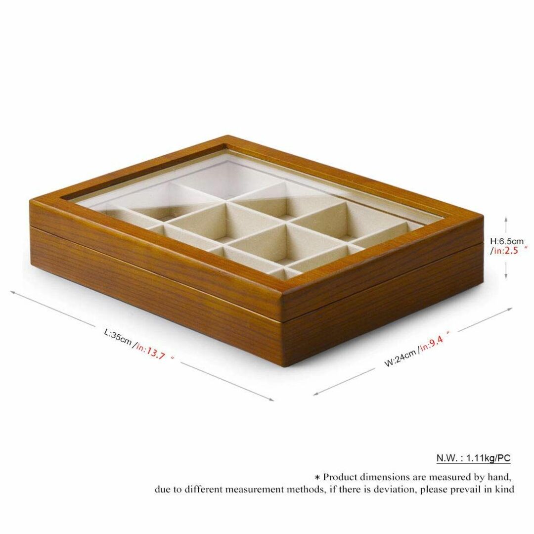 【色: A：仕切り無し ダークグレー】Oirlv ジュエリーボックス 木製 大容