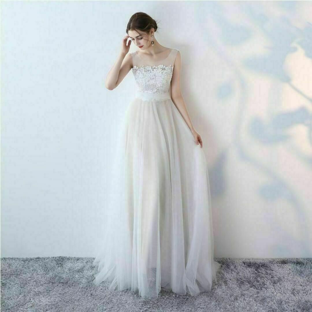ウエディング】ドレス L Aラインドレス 二次会 ワンピース 結婚式-