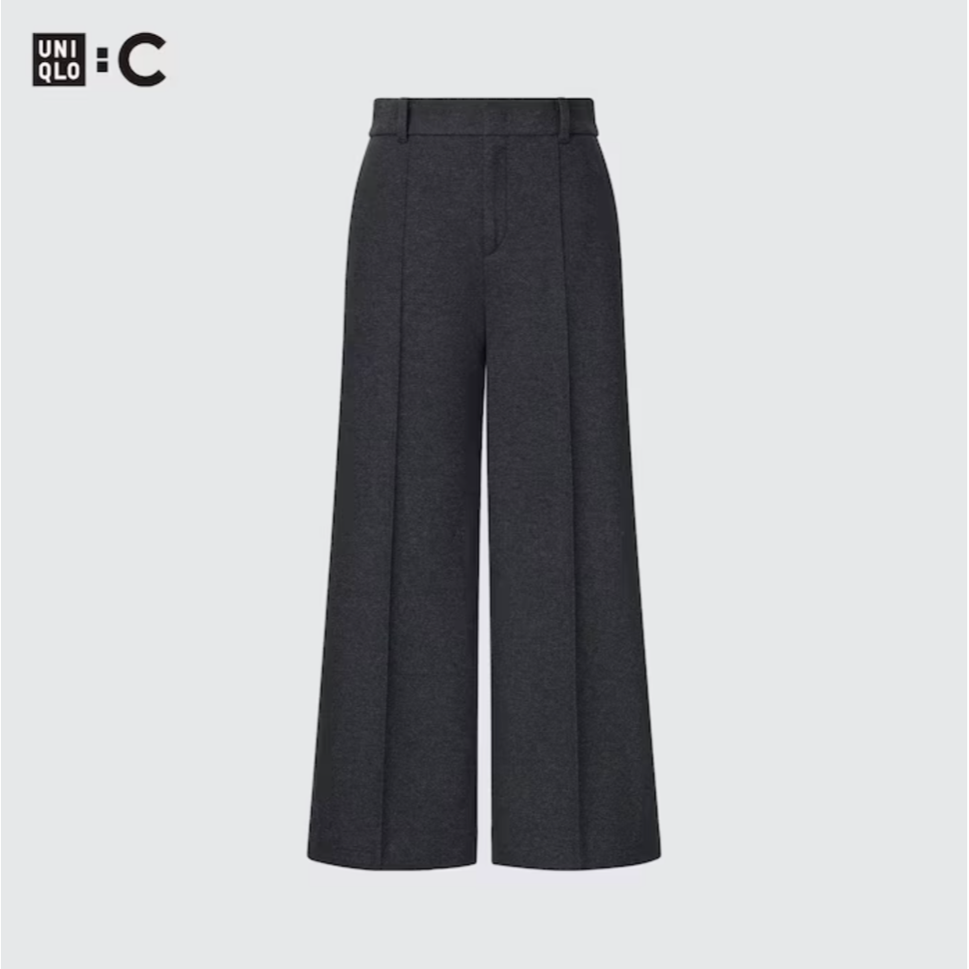 ブラッシュドジャージークロップドパンツ　灰 S　UNIQLO：C　ユニクロ シー