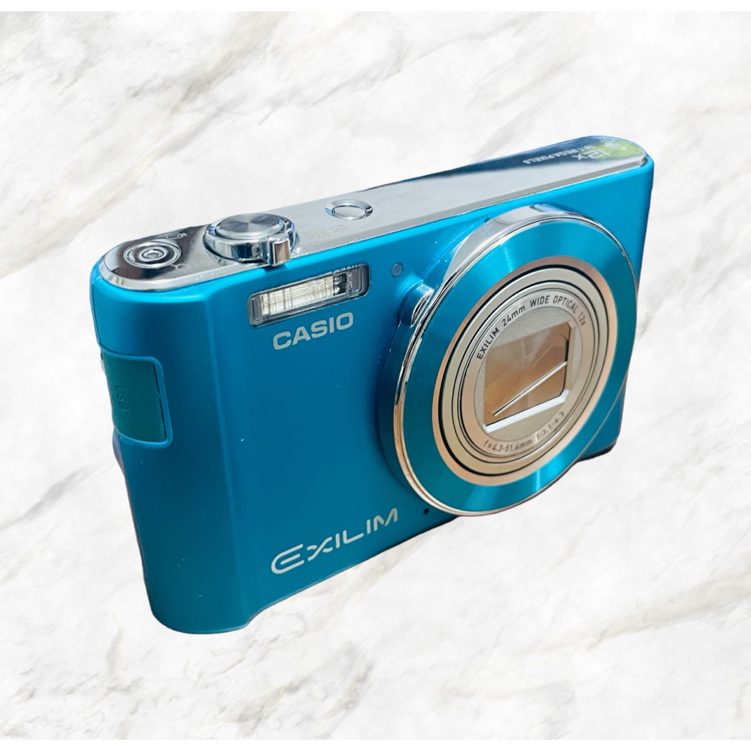 (美品) CASIO EX-ZS210 EXILIM デジタルカメラ ブルー色