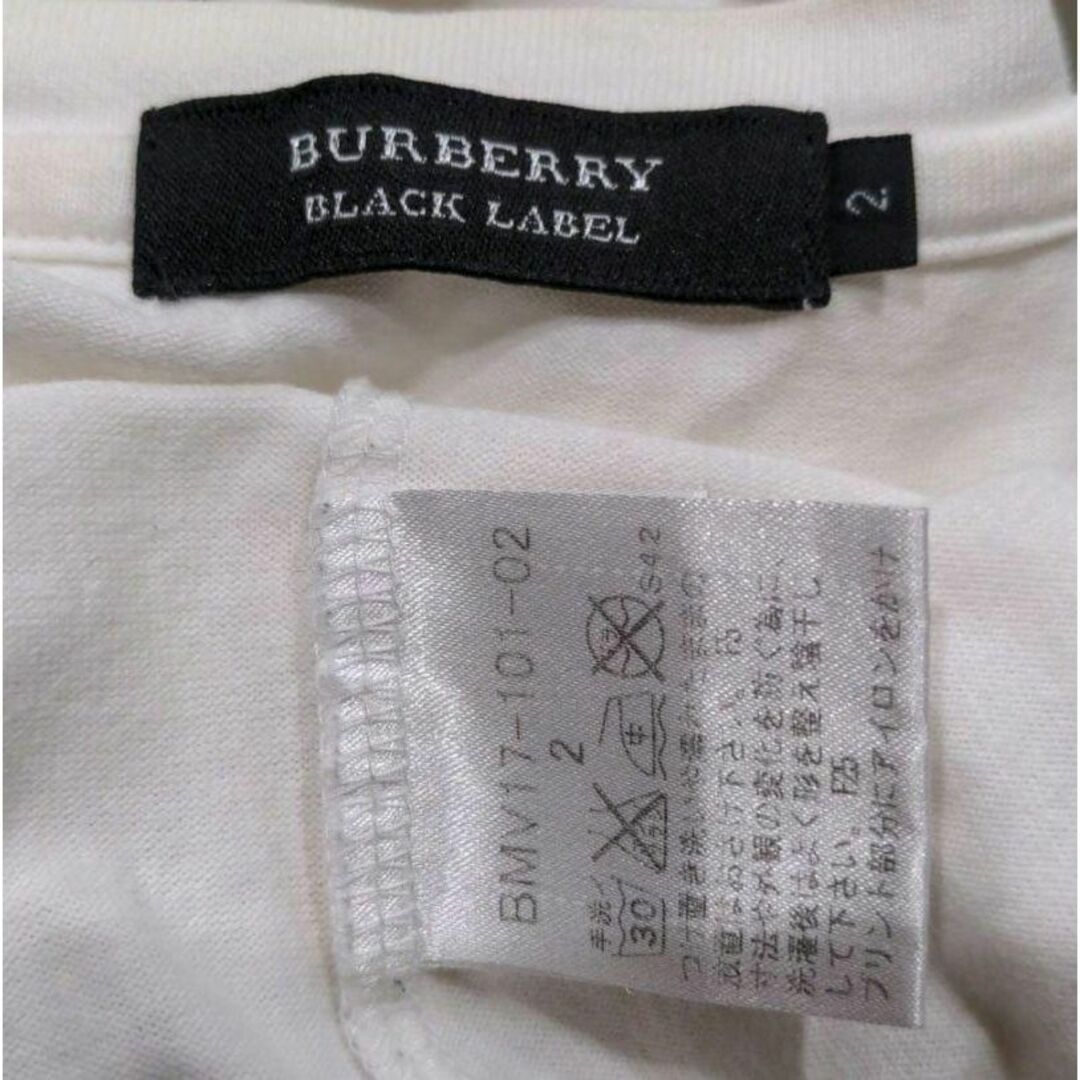 BURBERRY BLACK LABEL(バーバリーブラックレーベル)のBURBERRY BLACKLABEL ロゴプリント Ｔシャツ 白 2 トップス メンズのトップス(Tシャツ/カットソー(半袖/袖なし))の商品写真