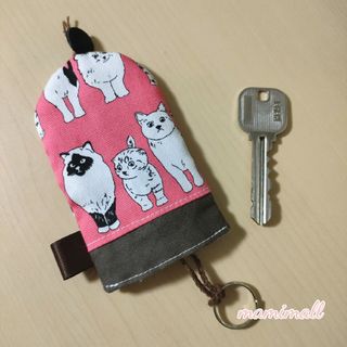 猫柄キーカバー♡ピンク(その他)