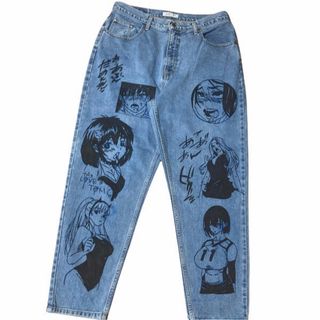 シュプリーム(Supreme)の【一点物】アニメペイントデニム w82股上32股下67ワタリ33(デニム/ジーンズ)