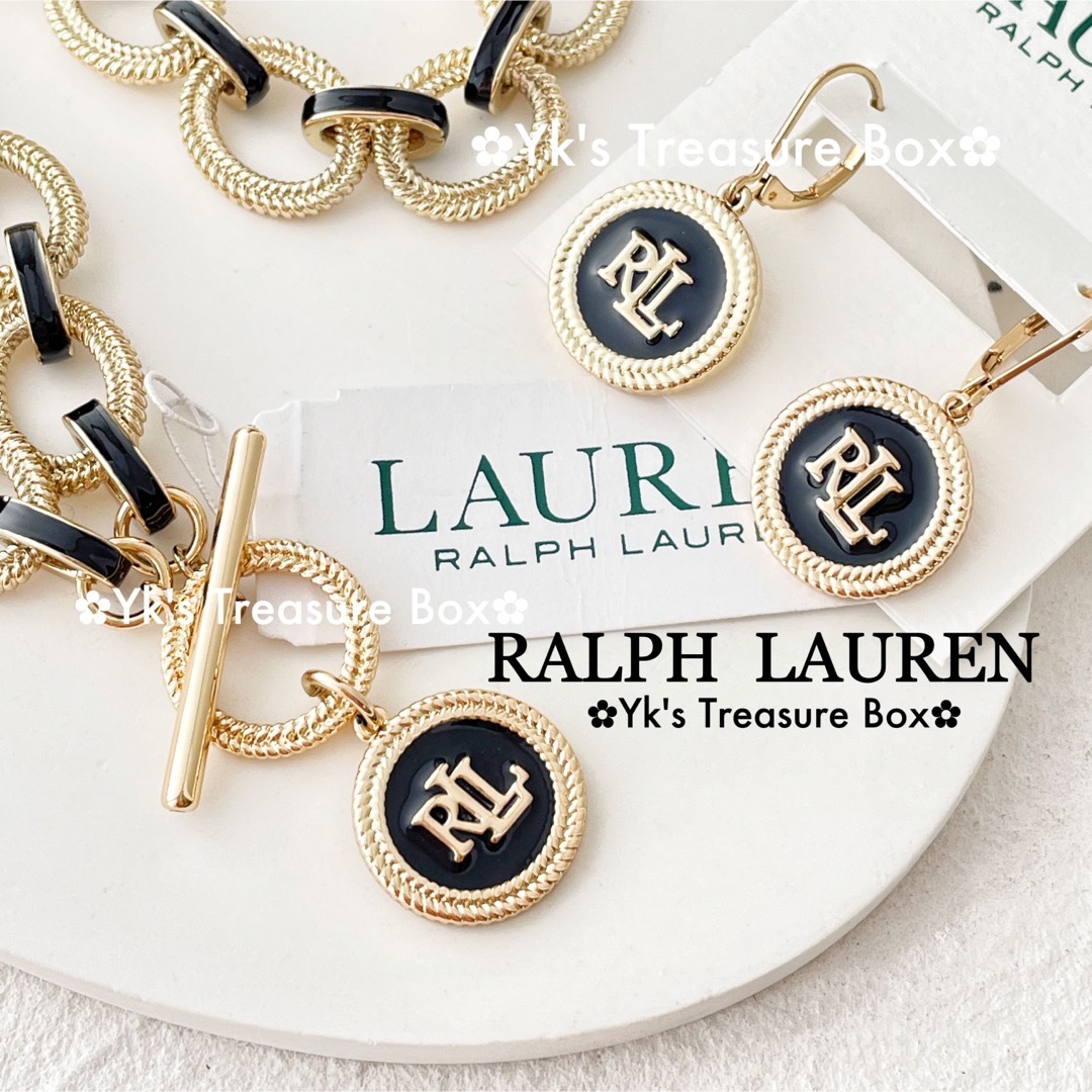 Ralph Lauren(ラルフローレン)のR328/RALPH LAUREN/ブラックエナメルチェーンゴールドネックレス レディースのアクセサリー(ネックレス)の商品写真