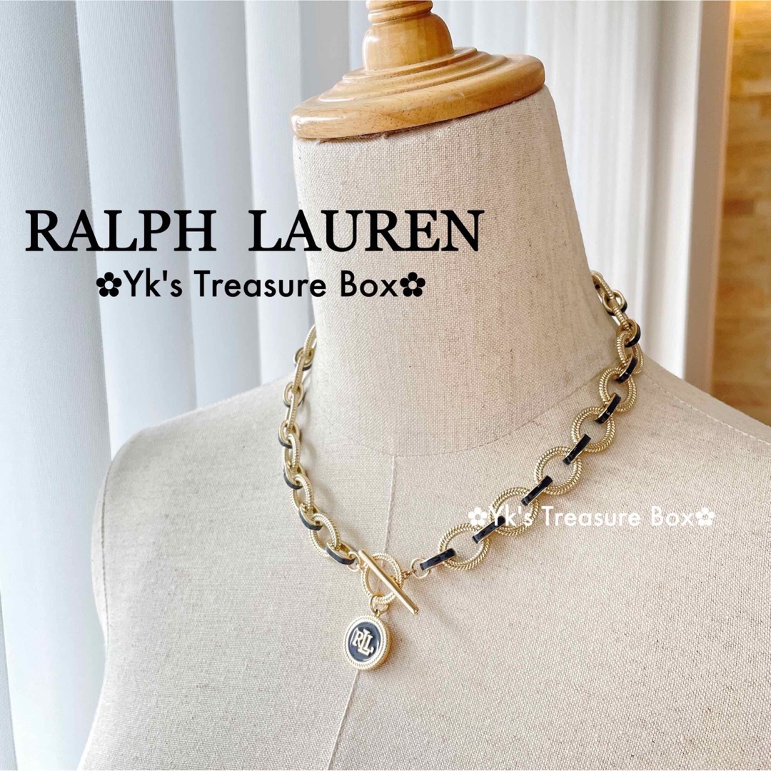 Ralph Lauren(ラルフローレン)のR328/RALPH LAUREN/ブラックエナメルチェーンゴールドネックレス レディースのアクセサリー(ネックレス)の商品写真