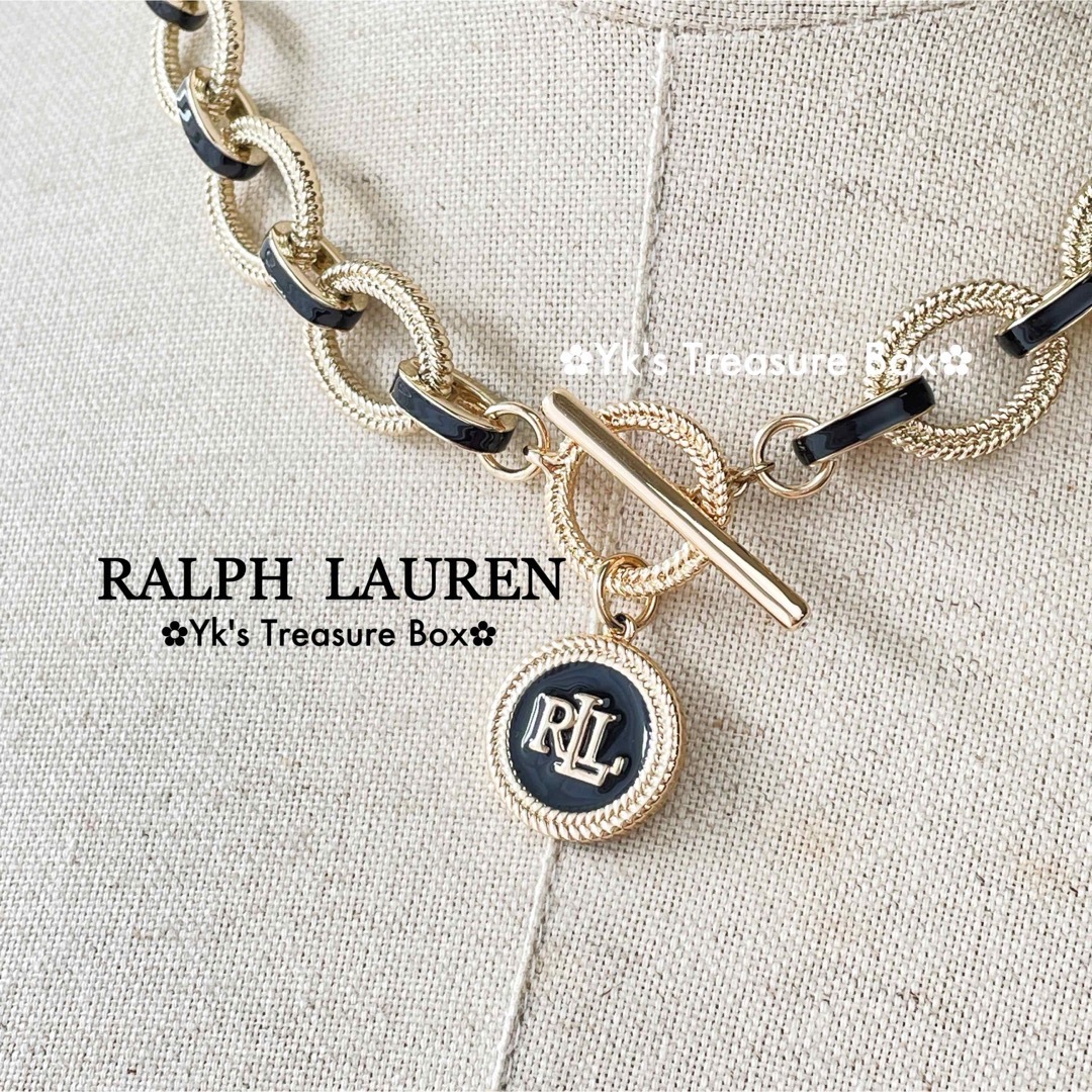 Ralph Lauren(ラルフローレン)のR328/RALPH LAUREN/ブラックエナメルチェーンゴールドネックレス レディースのアクセサリー(ネックレス)の商品写真