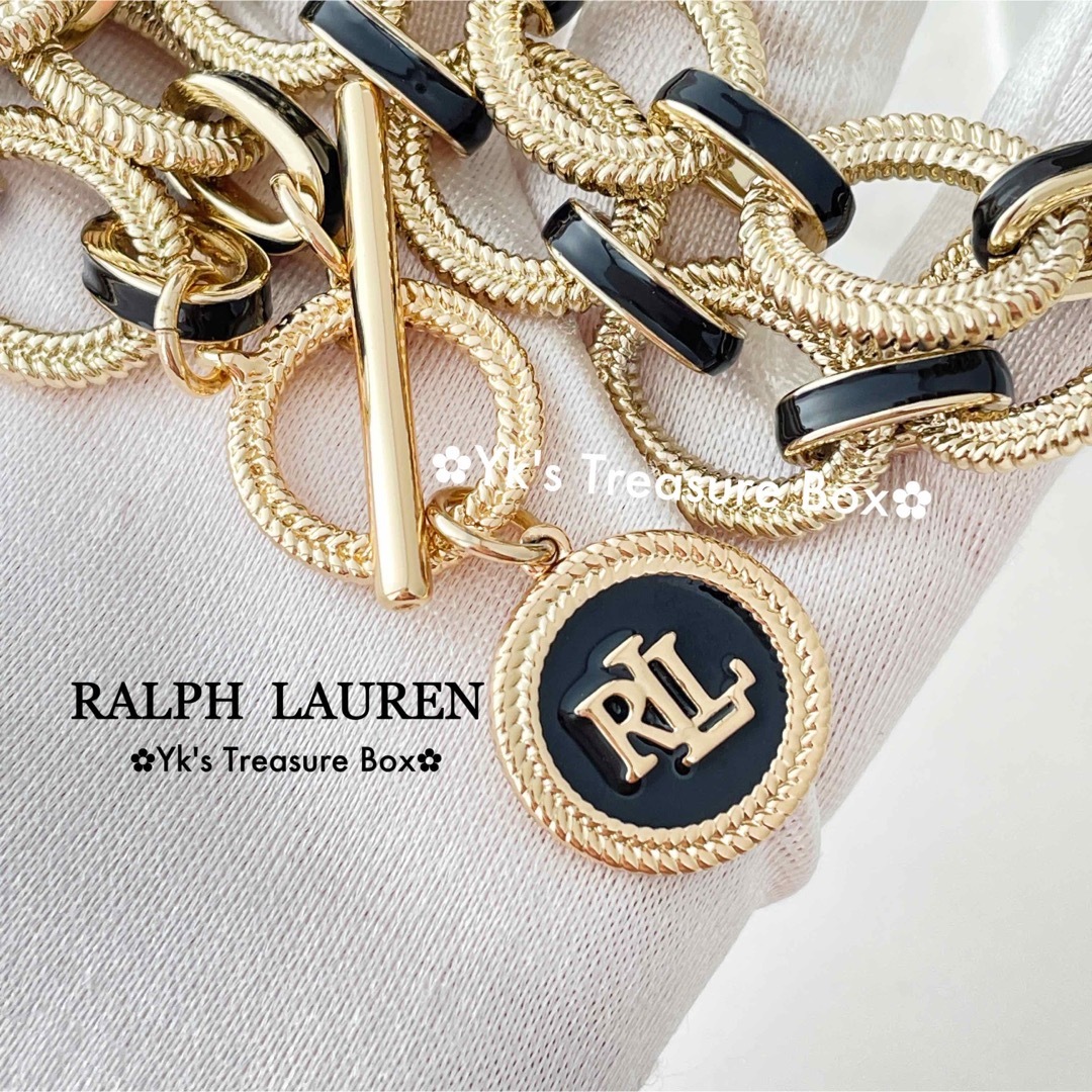 Ralph Lauren(ラルフローレン)のR328/RALPH LAUREN/ブラックエナメルチェーンゴールドネックレス レディースのアクセサリー(ネックレス)の商品写真