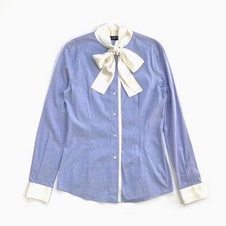 ドルガバ/DOLCE&GABBANA 水色 長袖ドットシャツ 42 約4万円