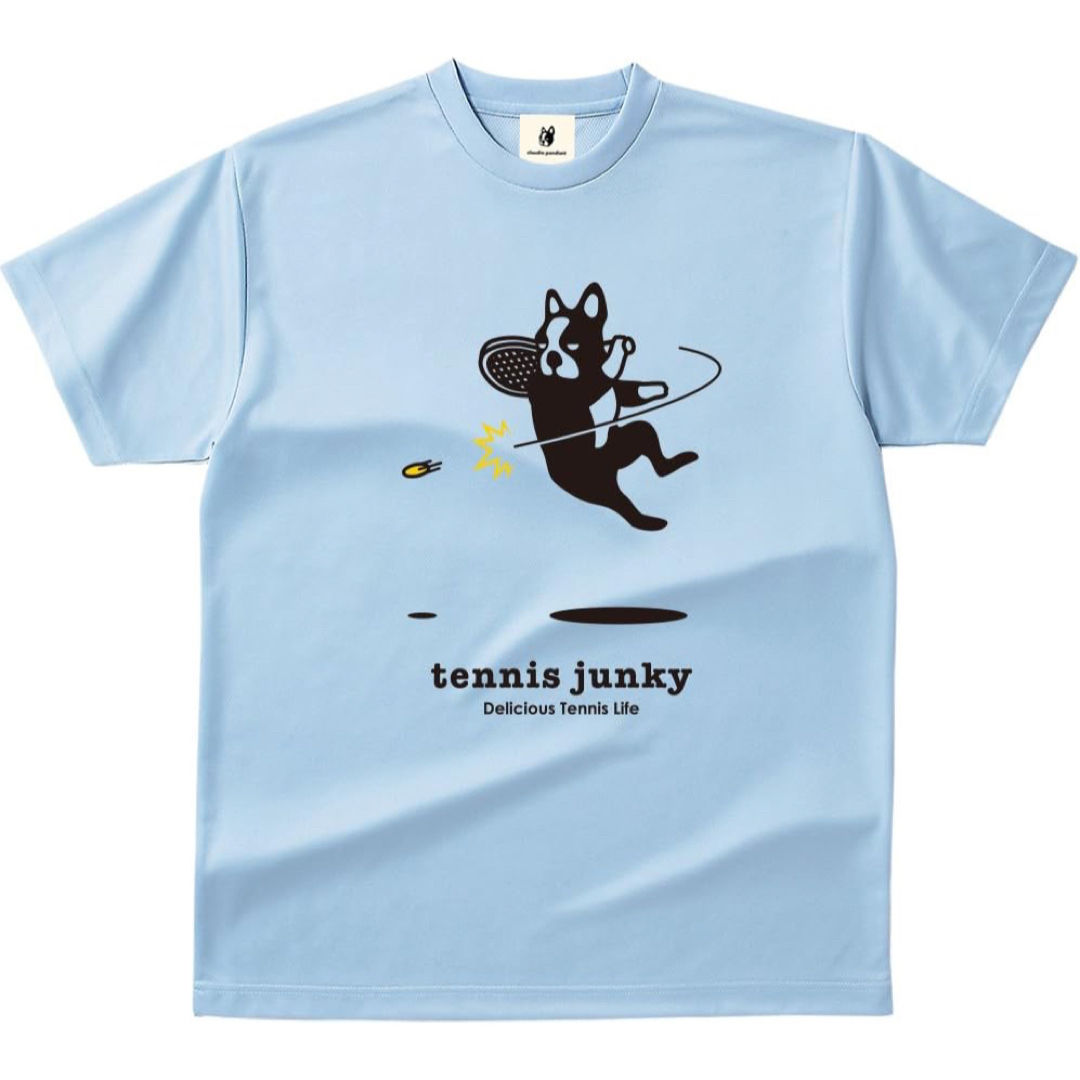 soccer junky(サッカージャンキー)のクラウディオパンディアーニ 半袖Tシャツ エアー犬 TJ0018青メンズM新品 スポーツ/アウトドアのテニス(ウェア)の商品写真