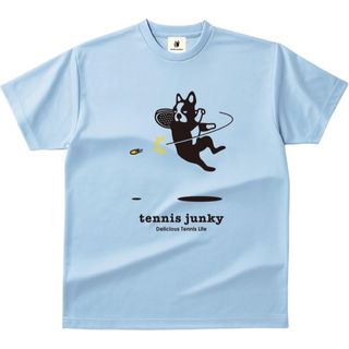 クラウディオパンディアーニ 半袖Tシャツ エアー犬 TJ0018青メンズM新品