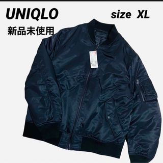 最終値下げ！ユニクロ（UNIQLO）MA-1ジャケット紺XL美品