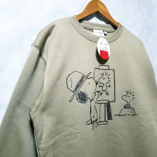 ピーナッツ(PEANUTS)のスヌーピー　チャーリー　ブラウン　新品　トレーナー　裏起毛　中橙色　Lサイズ(スウェット)