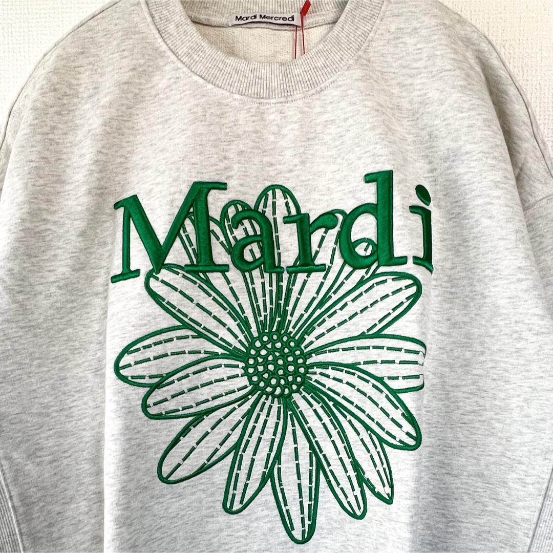 Mardi Mercredi 刺繍ロゴ スウェット トレーナー グリーン-