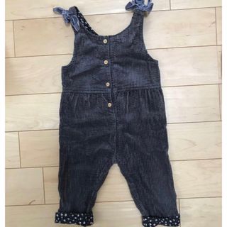 ザラ(ZARA)のZARAbaby サロペット　コーデュロイ　12-18 86cm グレー　リボン(パンツ)