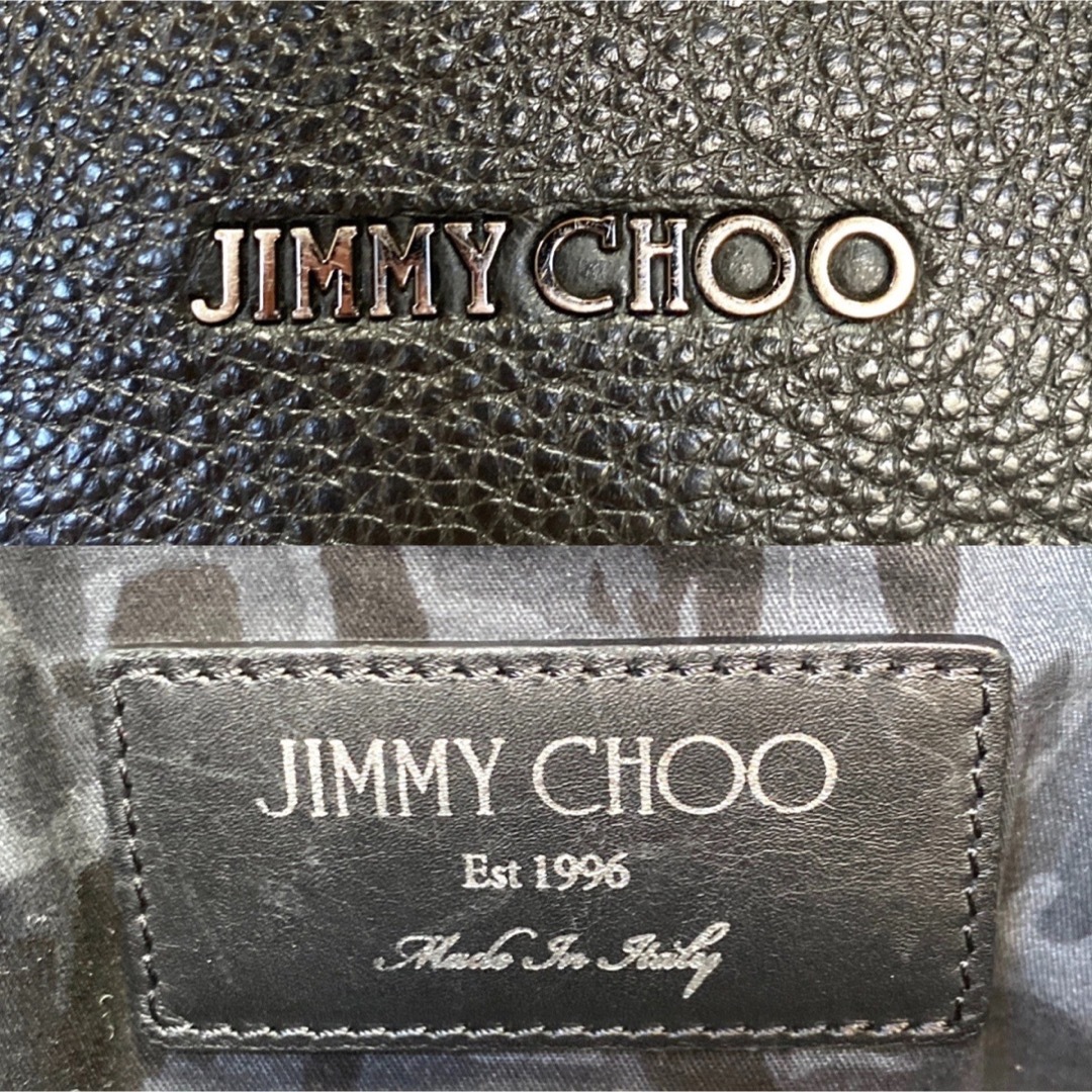 良品】JIMMY CHOO SAVILLE BLACK A4 トートバッグ-