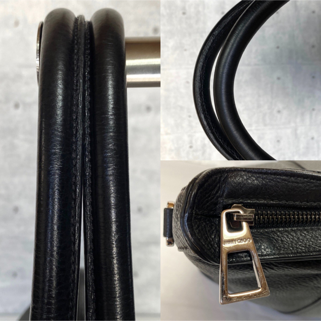 良品】JIMMY CHOO SAVILLE BLACK A4 トートバッグ-