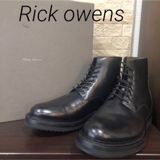 リックオウエンス(Rick Owens)の値下げ新品未使用　リックオウエンス　ショートブーツ　替紐、トートバッグ付き(ブーツ)