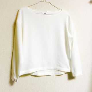 ユニクロ(UNIQLO)のユニクロ  ドレープボートネックTブラウス(カットソー(長袖/七分))