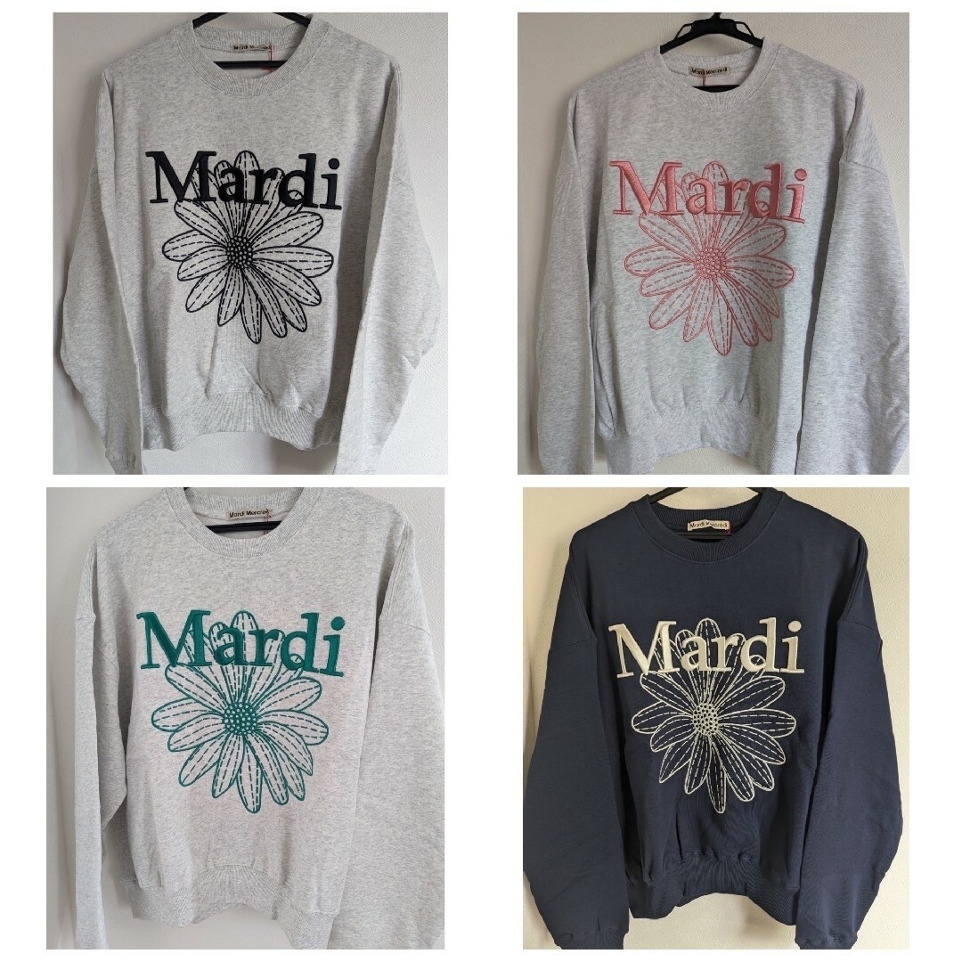 マルディメクルディ Mardi Mercredi スウェット グレー×ピンクの通販 マルディメクルディ Mardi Mercredi スウェット グレー×ピンクの通販