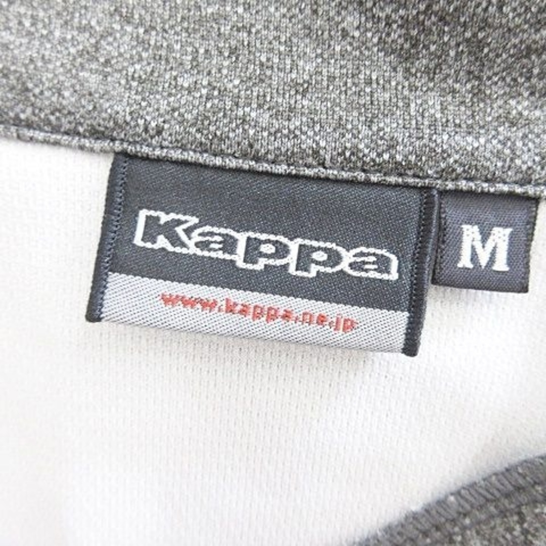 Kappa(カッパ)のカッパ kappa ゴルフ シャツ 半袖 ジップ ハイネック グレー 白 M スポーツ/アウトドアのゴルフ(ウエア)の商品写真