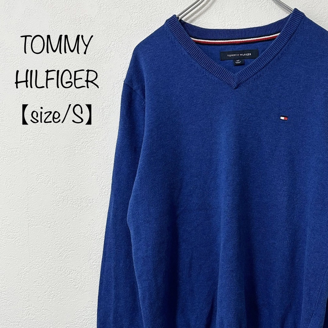 Tommy〜/トミーヒルフィガー★薄手ニット・セーター★コットン★ブルー/青★S | フリマアプリ ラクマ