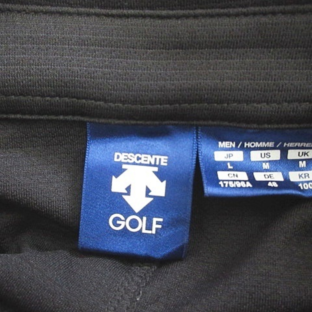 DESCENTE(デサント)のデサント DESCENTE GOLF ゴルフ ポロシャツ 半袖 黒 ブラック L スポーツ/アウトドアのゴルフ(ウエア)の商品写真