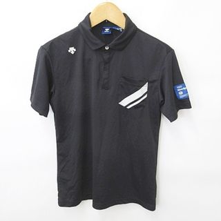 デサント(DESCENTE)のデサント DESCENTE GOLF ゴルフ ポロシャツ 半袖 黒 ブラック L(ウエア)