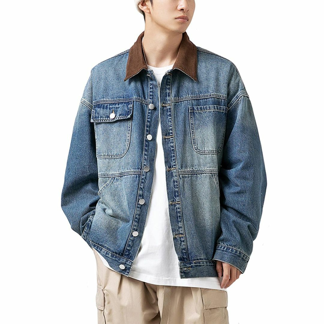 Seuyae] デニムジャケット メンズ Gジャン ジージャン 大きいサイズ の通販 by SELECT フローレス｜ラクマ