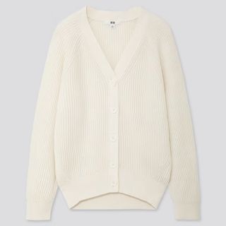 ユニクロ(UNIQLO)のUNIQLO コットンカシミヤリラックスリブカーディガン XXLサイズ(カーディガン)