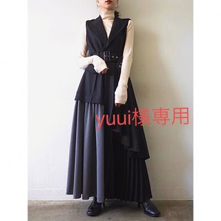 ASYMMETRY　GILET　DRESS ドレス 大人可愛い(ロングドレス)