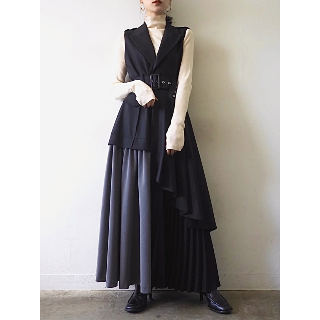 ワンピースASYMMETRY　GILET　DRESS  ドレス 激安 おしゃれ 大人可愛い