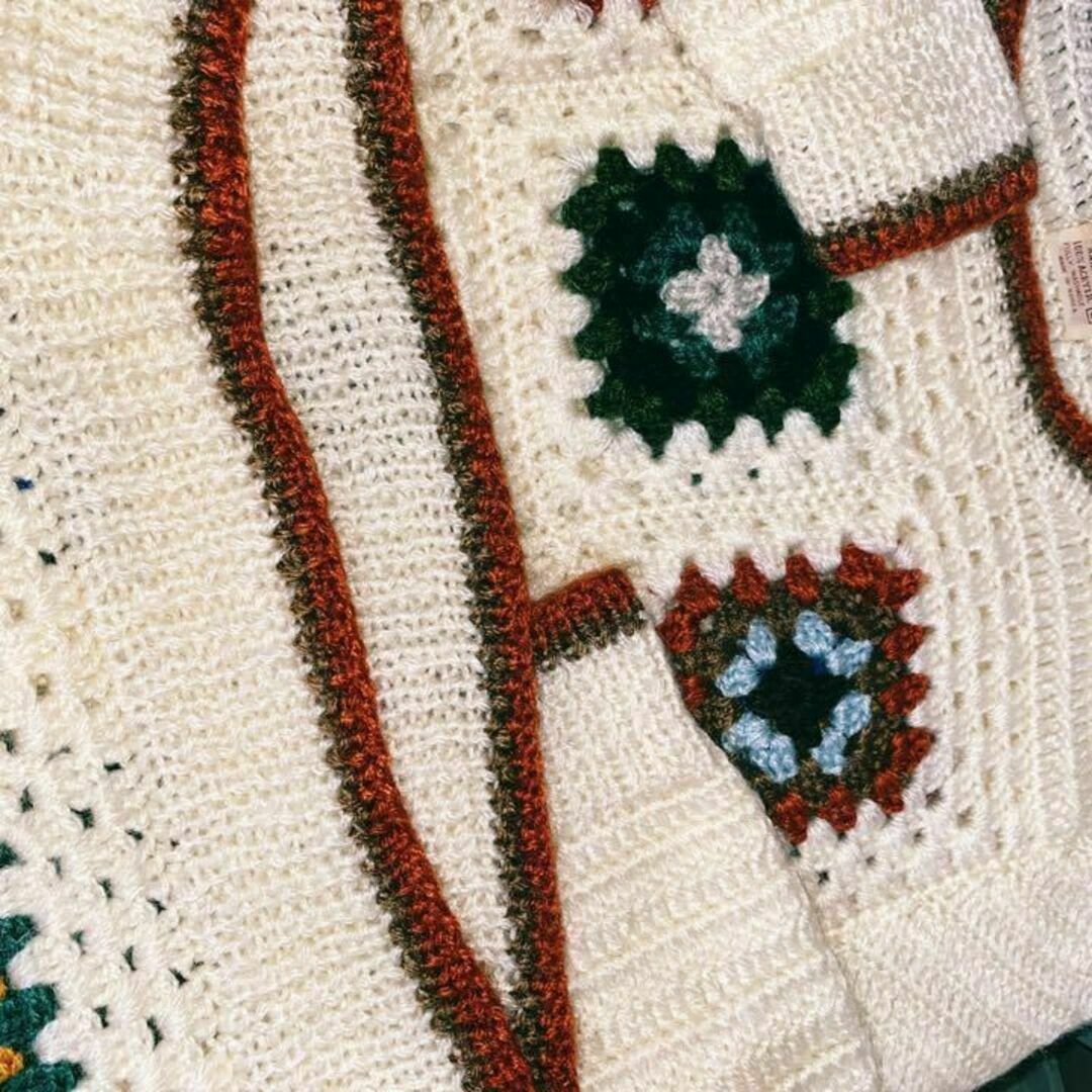 70s/vintage sweater/クロシェ編みセーター/L/THANE