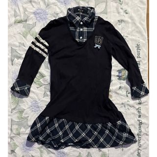 ポンポネット(pom ponette)のポンポネット　重ね着風　長袖　ワンピース　160 制服(ワンピース)