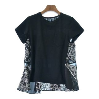 サカイ(sacai)のsacai サカイ Tシャツ・カットソー 1(S位) 黒 【古着】【中古】(カットソー(半袖/袖なし))