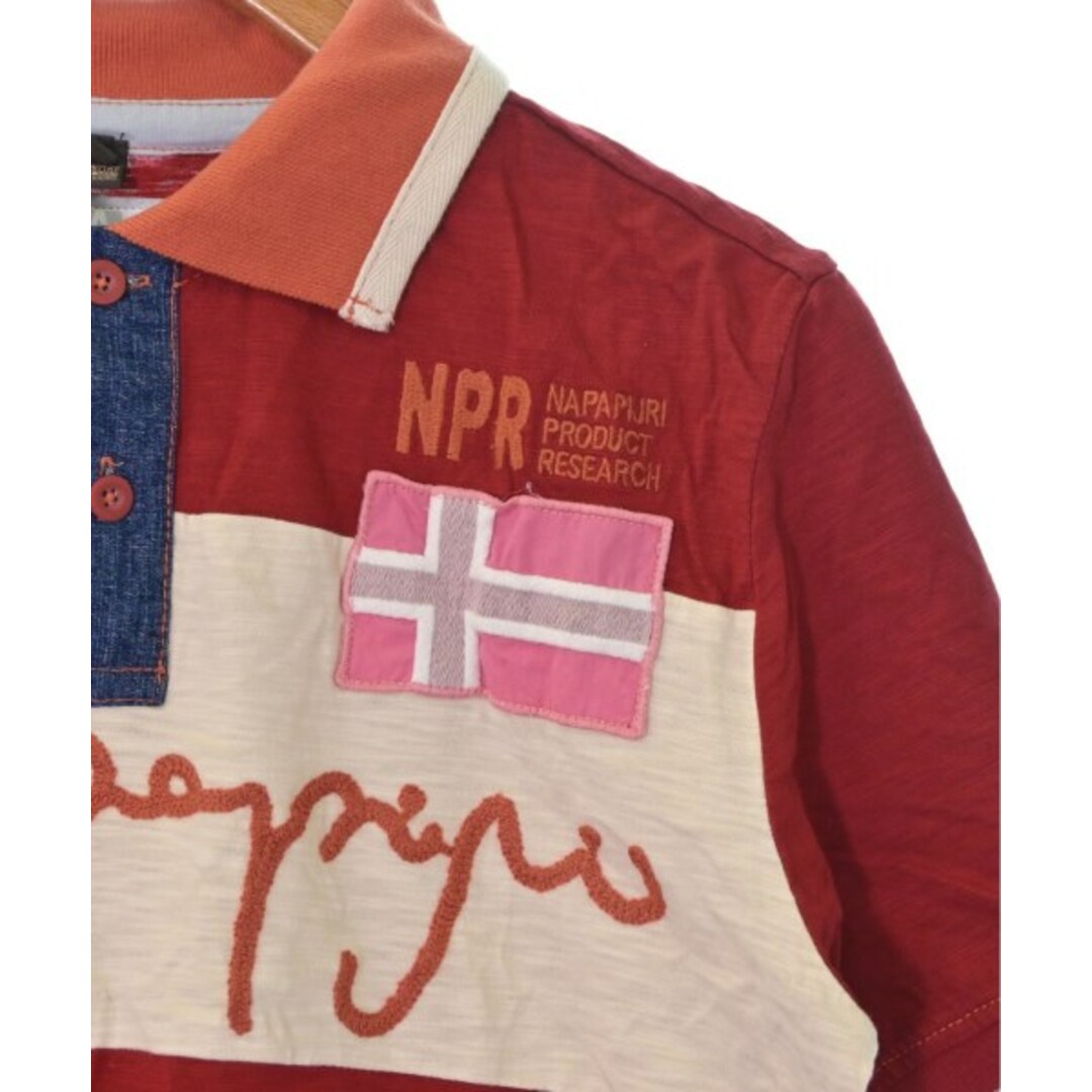 NAPAPIJRI(ナパピリ)のNAPAPIJRI ナパピリ ポロシャツ S 赤xベージュx紺等 【古着】【中古】 メンズのトップス(ポロシャツ)の商品写真