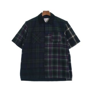 サカイ(sacai)のsacai サカイ カジュアルシャツ 1(S位) 緑x黒xピンク等(チェック) 【古着】【中古】(シャツ)