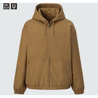 UNIQLO ユニクロ ジャケット ジップアップ 裾紐調整 フード 付 防寒