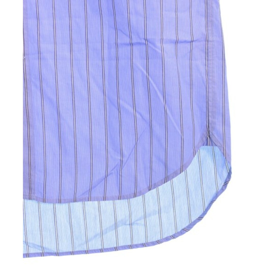 MidiUmi(ミディウミ)のMidiUmi ミディウミ カジュアルシャツ F 水色x白xグレー(ストライプ) 【古着】【中古】 レディースのトップス(シャツ/ブラウス(長袖/七分))の商品写真