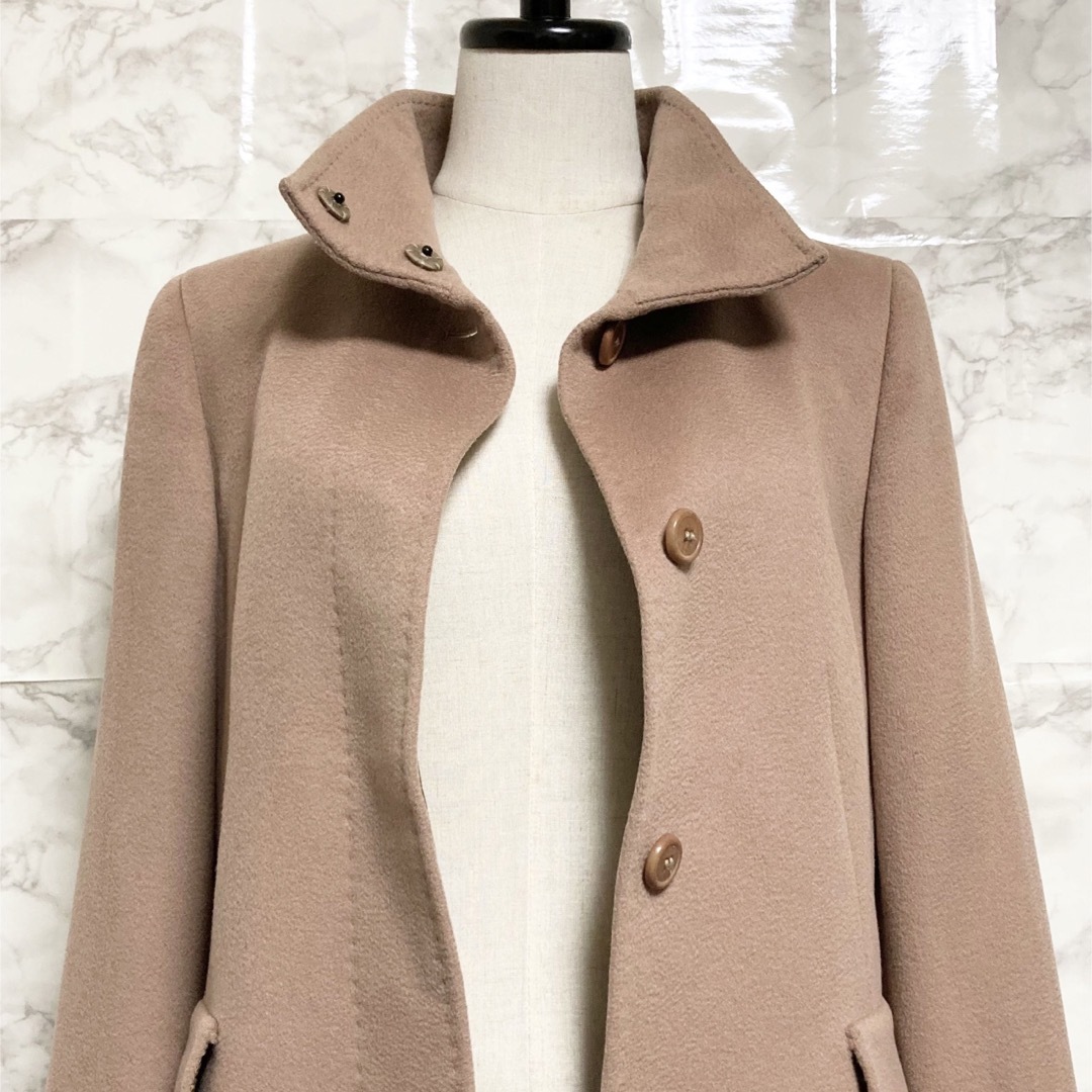 Max Mara(マックスマーラ)の【美品】Max Mara STUDIO「AGNESE」スタンドカラーコート レディースのジャケット/アウター(ロングコート)の商品写真