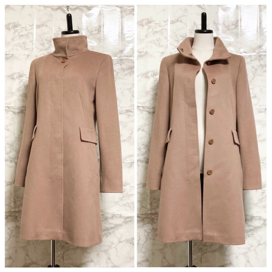 Max Mara(マックスマーラ)の【美品】Max Mara STUDIO「AGNESE」スタンドカラーコート レディースのジャケット/アウター(ロングコート)の商品写真