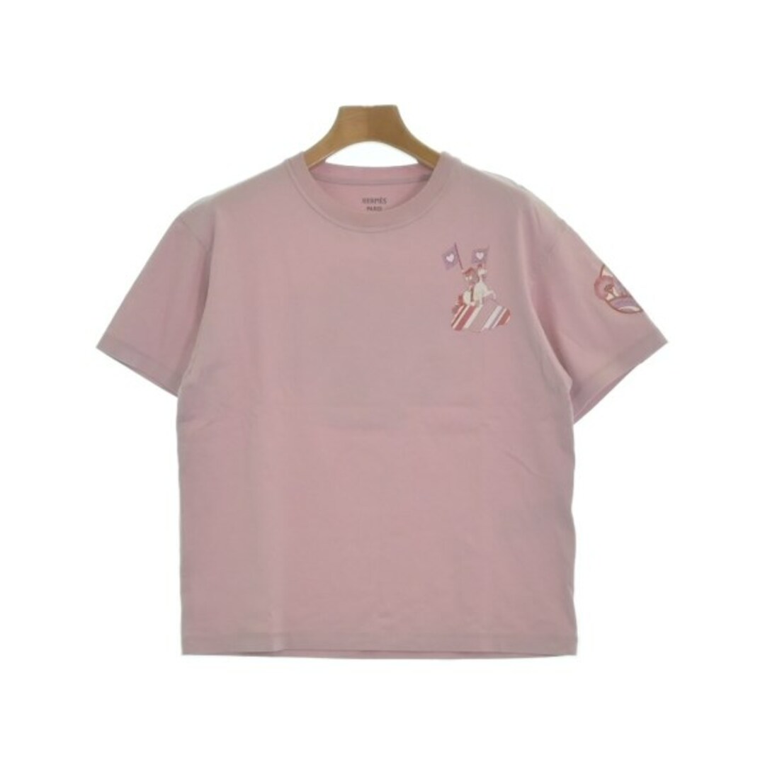 Hermes(エルメス)のHERMES エルメス Tシャツ・カットソー 34(XS位) ピンク 【古着】【中古】 レディースのトップス(カットソー(半袖/袖なし))の商品写真