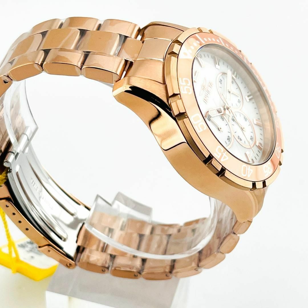 AA91 新品未使用・送料無料 インビクタ メンズ腕時計 ゴールド クロノグラフ 3